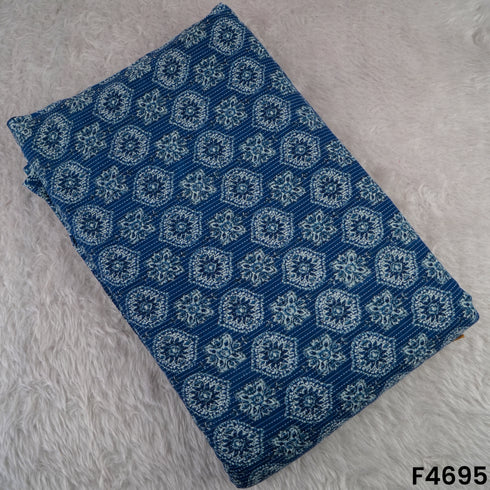 Printed Kantha Stich Cambric Cotton Fabric- F4695